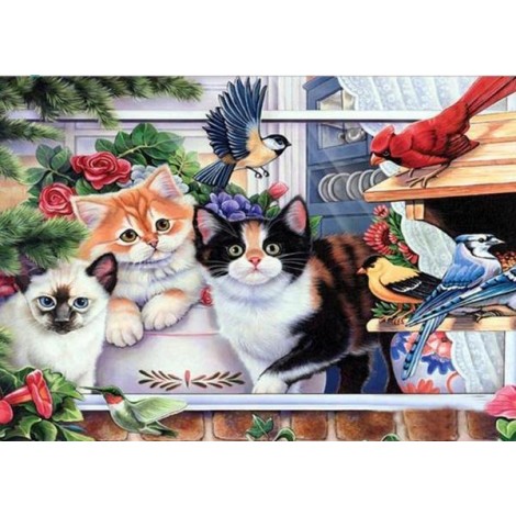 Cats & Birds DIY Diamond Paintings