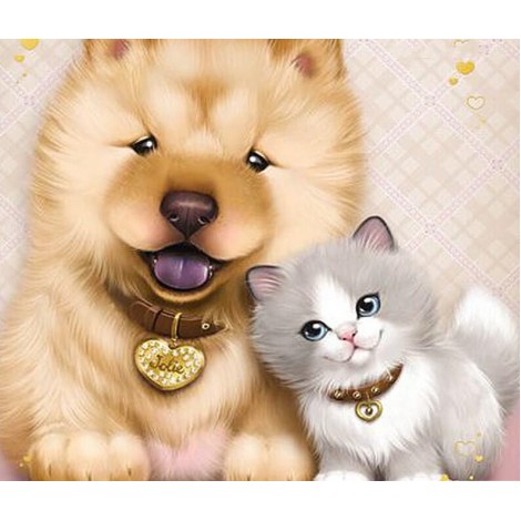 Cartoon Dog & Cat