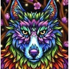 Colorful Wolf - Paint by Diamonds