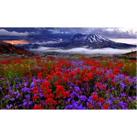 Lightning Over Mount St. Helens