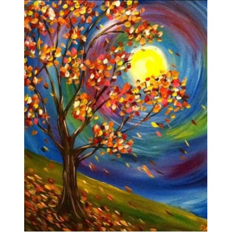 Fall Moon - paint by Diamonds