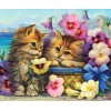 Cats & Colorful Flowers