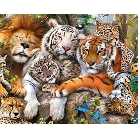 Breeds of Big Cats Diamond Painting